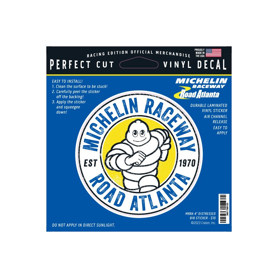 Michelin Raceway Road Atlanta Distressed Bib Logo Decal