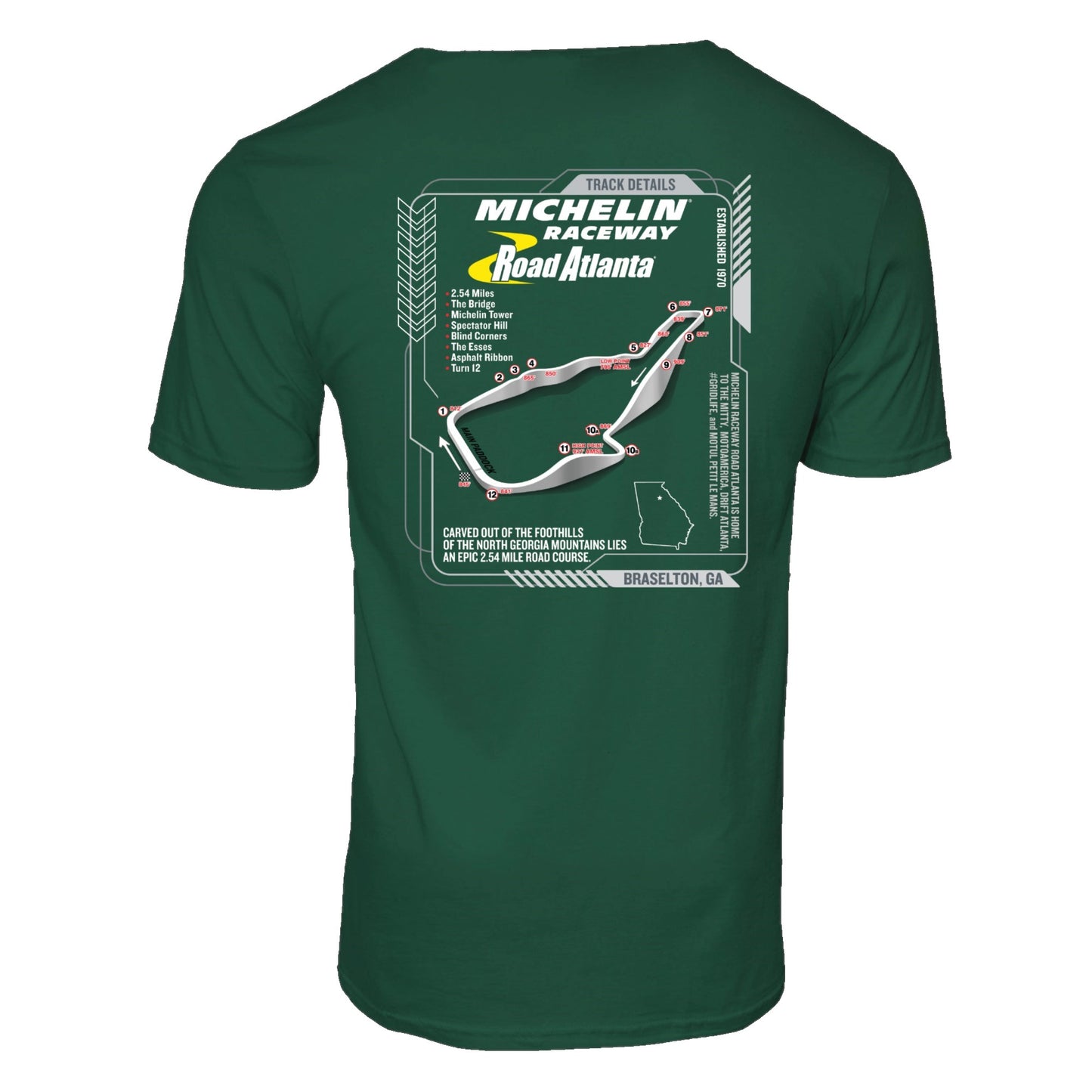 MRRA 3D Track Outline Tee - Forest Green