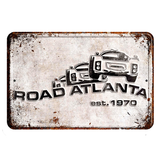 Road Atlanta Vintage Logo Embossed Sign